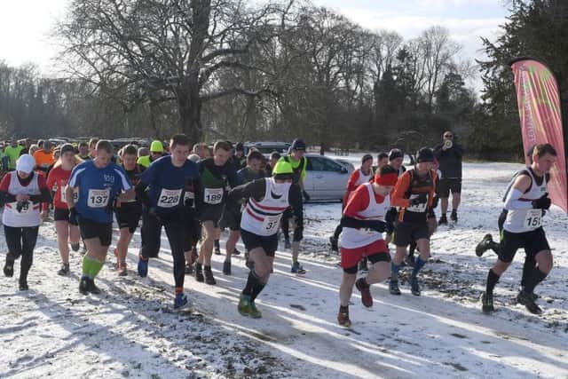 The snowbound start of the 2019 Rauceby Ripper, hosted by Sleaford Town Runners EMN-190402-154256002