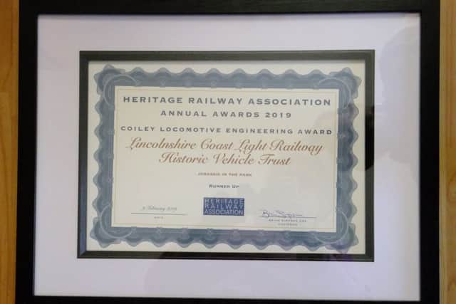 The runner-up award certificate.