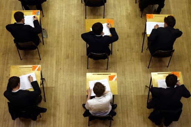 A general view of pupils sitting an exam