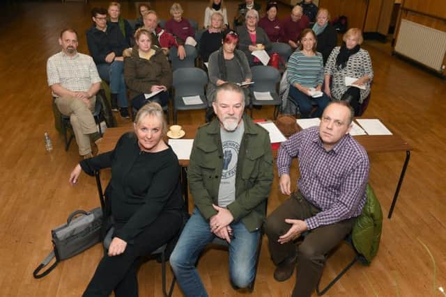 Public meeting at Heckington Village Hall, to revive Heckington Village Magazine. L-R Denise Parker-Housby, Andy Mellett-Brown, Mark Emson. EMN-191102-100308001