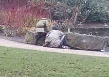 The photograph of an addict in Tower Gardens that shocked residents. ANL-191002-080756001