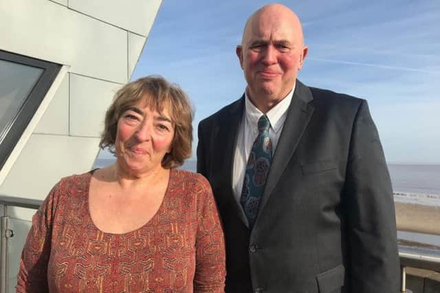 Coun Colin Davie, executive member for economy and place at Lincolnshire County Council, and Mary Powell, LCC's tourism manager at the Natural Coast launch at the North Sea Observatory in Chapel St Leonards,.