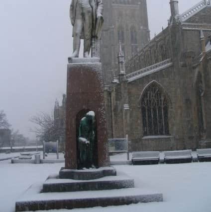 A snow-capped Boston Stump.