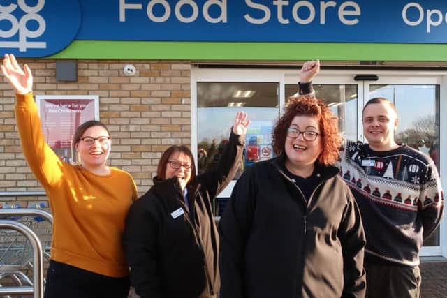 Pictured from left are the Lincolnshire Co-op Gibbet Nook Food Store team including Team Leader Steph May, Customer Support Assistant Jane Rogers, Community Liaison Representative Jo Pexton and Store Manager Dan Muirhead. EMN-190802-120701001