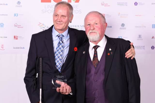 Stuart Rodgers (left) with coach and mentor Rick Smith at the 2017 Lincolnshire Sports Awards EMN-190802-162206002