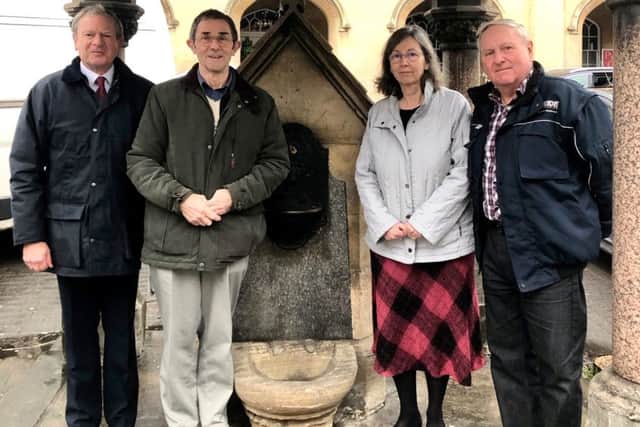 Members of the Sleaford and District Civic Trust team celebrate Heritage Lottery funding for their water fountain project. EMN-191202-144224001