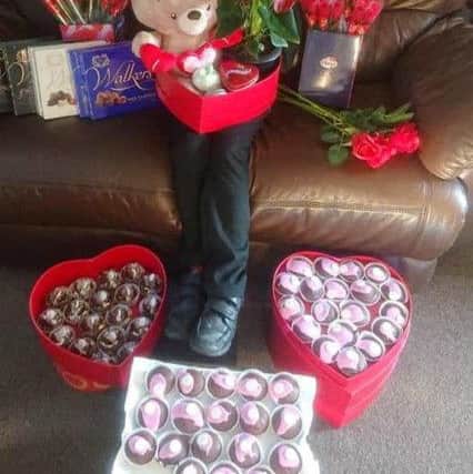 Callum Drew (8) made sure that nobody felt left out on Valentine's Day.