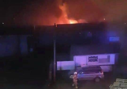 The fire at the derelict builders yard in Skegness. ANL-190217-205151001