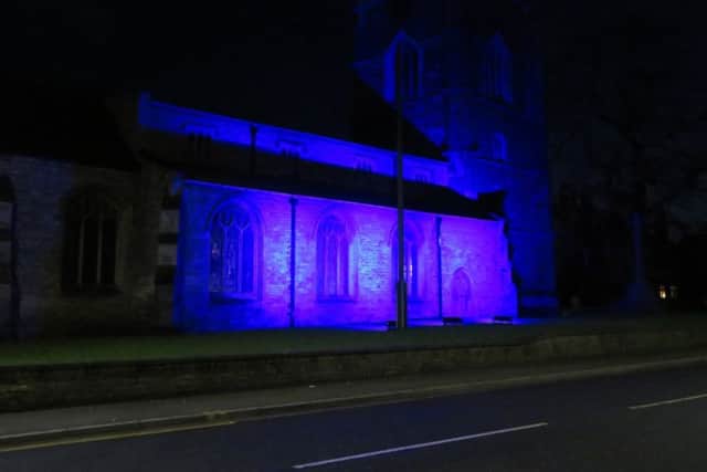 A glimpse of how Spilsby Church will look during the two-day Light Night festival. ANL-190218-174629001