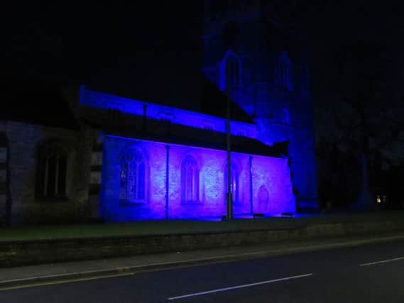 A glimpse of how Spilsby Church  will look during the two-day Light Night festival. ANL-190218-174629001