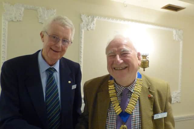 Outgoing Chairman Peter Williams handed the Chain of Office to incoming Chairman Keith Kelsey