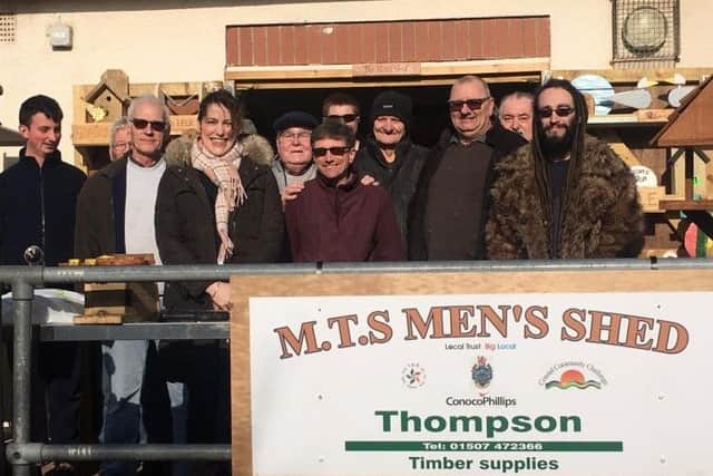 Victoria Atkins MP with the Mablethorpe, Trusthorpe and Sutton on Sea Men's Shed.