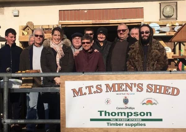 Victoria Atkins MP with the Mablethorpe, Trusthorpe and Sutton on Sea Men's Shed.