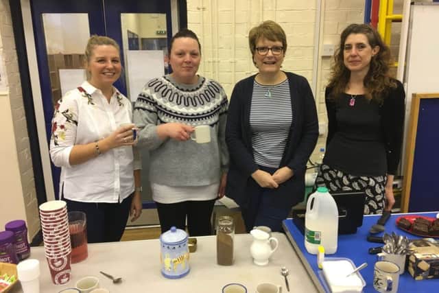 The launch of Caythorpe Primary School PTA's monthly coffee morning for the community. Images supplied.