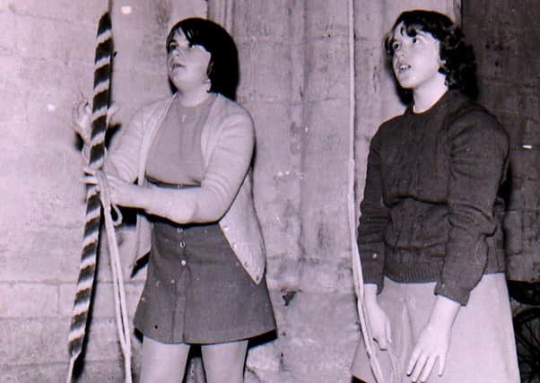 Young bell ringers at Ewerby Church uin 1970. EMN-190228-140220001