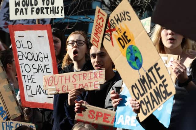 Stock image of students taking part in a climate protest last month. (Credit: Dan Kitwood/Getty Images).