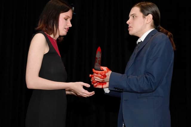 Dress rehearsal of Macbeth at Carre's Grammar School. Natalie Sands 18 and Tom Barlow 18. EMN-190403-102159001