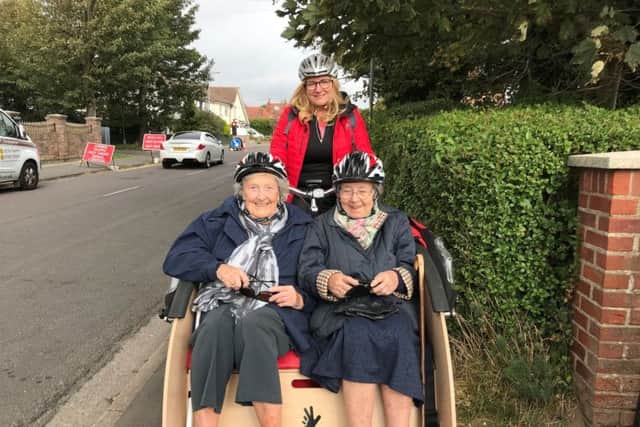 Sarah Mochan is the Captain of Skegness Cycling Without Age (CWA) and helps the more elderly residents of Skegness get out and get the wind in their hair, as a trishaw pilot. ANL-190214-171620001