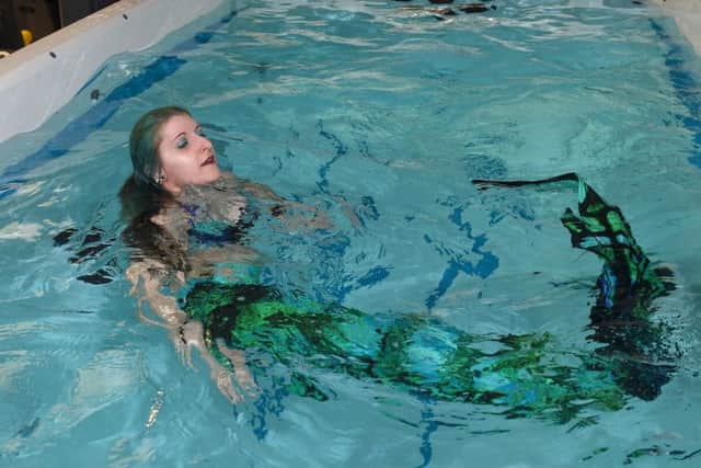 1Stop Spas, Billinghay. Tenth anniversary open event. Laura Hudson (Mermaid Twinkle) of Donington, Miss Mermaid Lincolnshire, England and Uk. EMN-190403-101939001