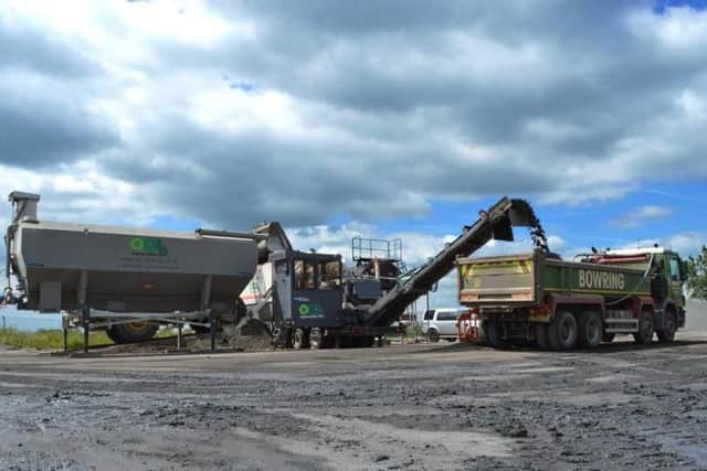 The innovative recycling work was used on the first part of the work on the road