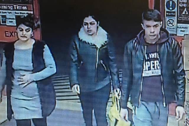 Police want to talk to the men and women in the CCTV images in relation to a theft from Boston's Iceland
