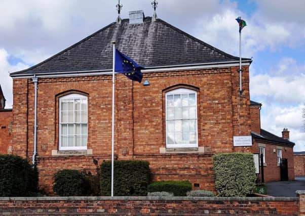 The European Union flag was spotted outside The Sessions House in Louth on Monday morning (March 11).