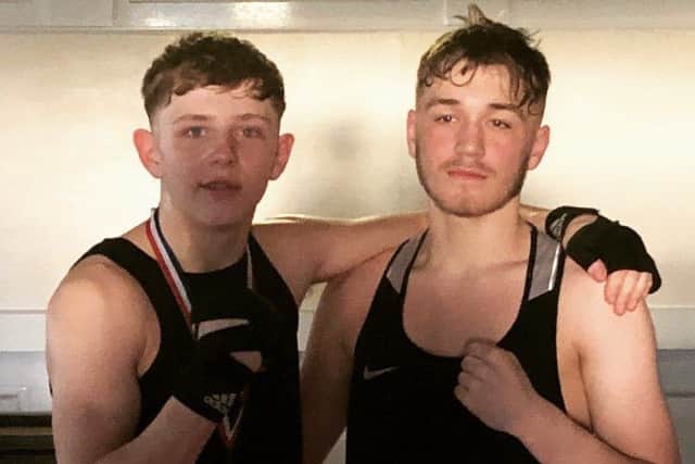 Coby Brown, left, with Declan Nunn.