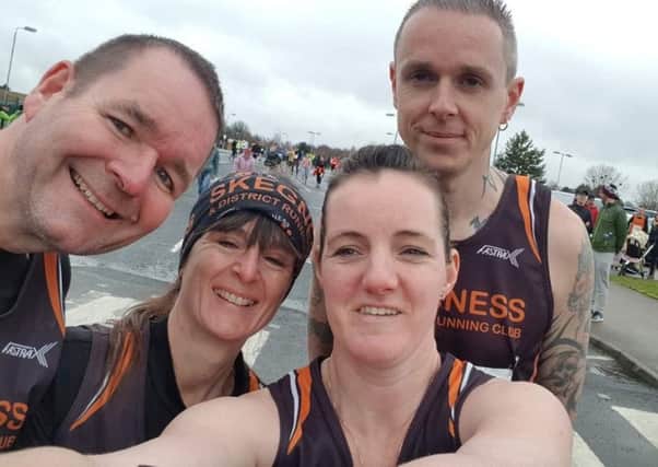 The team at the Retford Half. From left are Shawn Thomas, Sarah Thomas, Charman Holgate and Will Kelly.