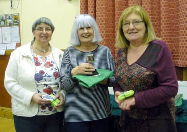 Themed competition winners at Binbrook & District WI: from left, Hilary Harris (joint second), Hilary Fry (first), Linda Todd (joint second EMN-190315-081011001