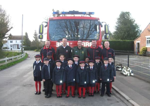 Pupils at Bicker Preparatory School and Early Years with members of Lincolnshire Fire and Rescue Service.