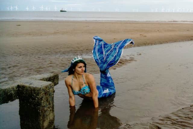 Laura Hudson - aka Mermaid Twinkle - pictured on Skegness beach.
