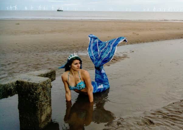 Laura Hudson - aka Mermaid Twinkle - pictured on Skegness beach.