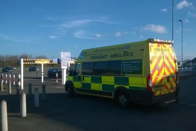 A picture taken by Coun Phil Gaskell of the ambullance unable to enter the Sea View Car Park in Skegness. ANL-190315-082452001