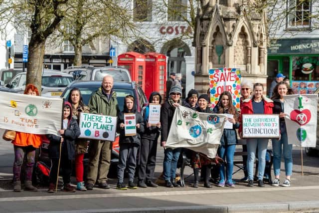 The climate change protest in Horncastle on Friday March 15.