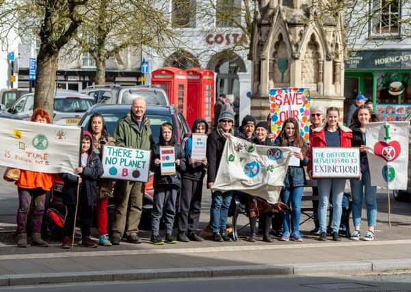 The climate change protest in Horncastle on Friday March 15.