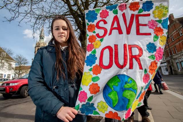 The climate change protest in Horncastle on Friday March 15.