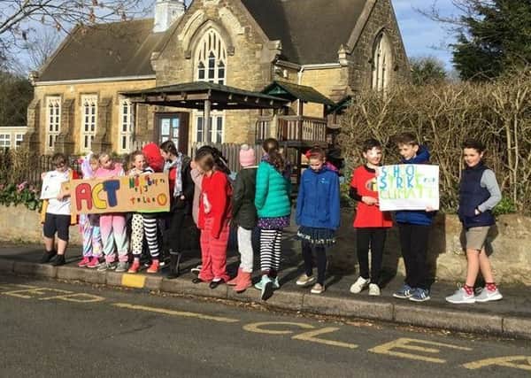 Students from Tealby School joined a strike against climate change. EMN-190315-161438001