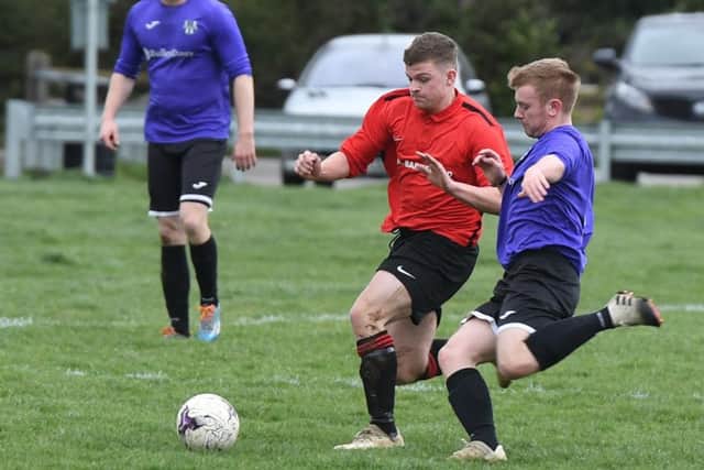Coningsby Res (red) v Holbeach Bank. Brandon Rylett
