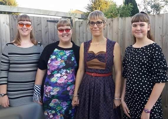 Kate pictured with her three daughters. Images supplied.