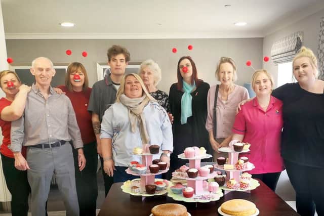 Glenholme Holdingham Grange and Health Care Support Links staff joined forces for a bake sale and coffee morning for Comic Relief. EMN-190318-181743001