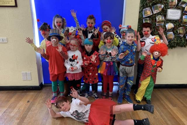 Winchelsea Primary School pupils dress wacky for Red Nose Day. EMN-190318-181403001