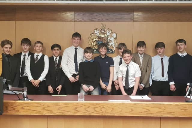 The Carre's student team at their mock trial competition. EMN-190326-124033001