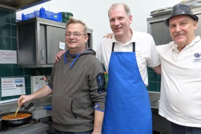 Marko Humphrey (centre) at the sessions alongside Russel Stocks and Martin Daly.