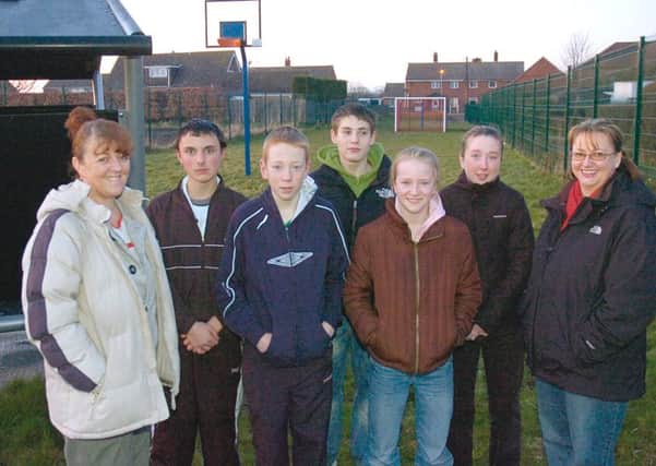 Pictured (from left): Youth support worker on REAL Bus Val Turner, Danner Holmes, Jack Bainbridge, Shane Picker, Hannah Picker, Emma Picker, and member of Town Hall committee Caroline Bayliss.