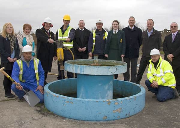 Work had officially begun to transform the Sunshine Pool into a new childrens play area in North Parade, Skegness, 10 years ago. Pictured (from left) were Bethany York, mayoress Rita Pimperton, Mayor Coun Neil Pimperton, Ed Morton, Graham Pell, Darren Chardoux, Rebecca Cram, town clerk Tony Cumberworth, Paul Johnson, Coun Phil Kemp; kneeling, left, Paul Tuplin and Mick Gabbitus.
