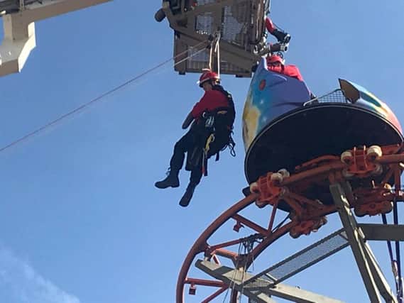 Lincolnshire Fire and Rescue crews from around the county took part in a training rescue operation at Bottons Pleasure Beach in Skegness.