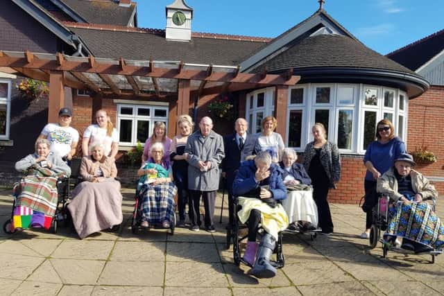 On an outing with residents.
