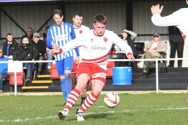 Peter Evison on the ball.