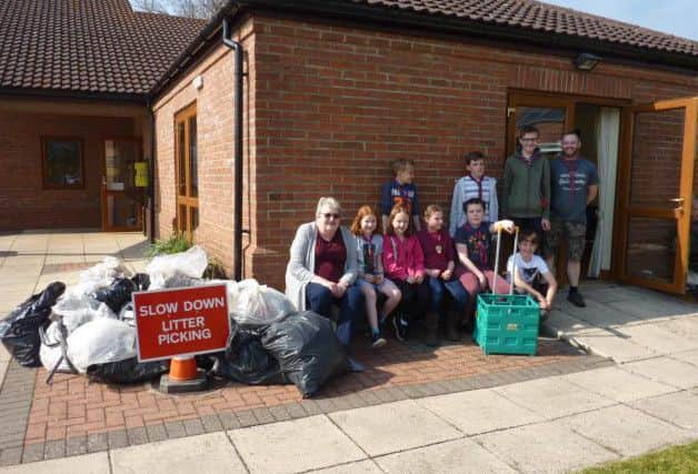 Volunteers at the Leasingham litter pick, organised by the local WI.