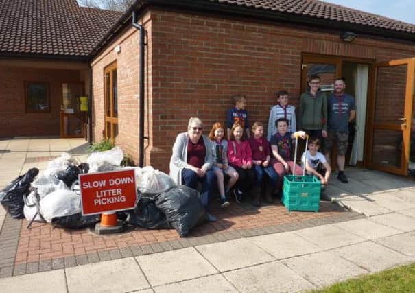 Volunteers at the Leasingham litter pick, organised by the local WI.